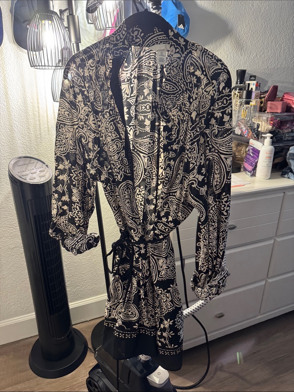 Black & Cream Paisley  Dress